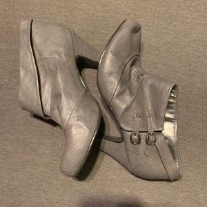 Grey heeled booties